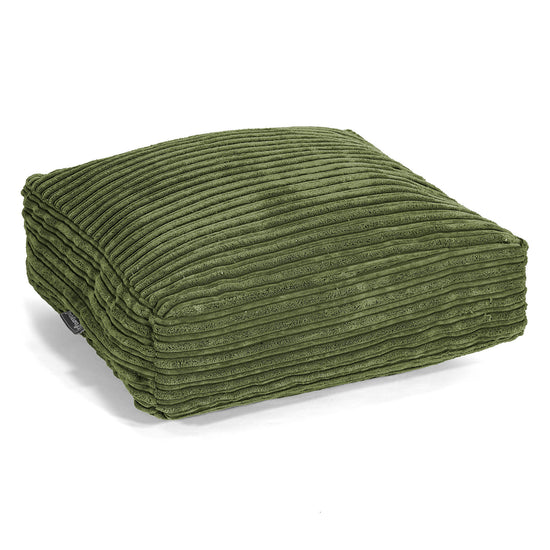 Grand Coussin de Sol - Côtelé Vert Forêt 01