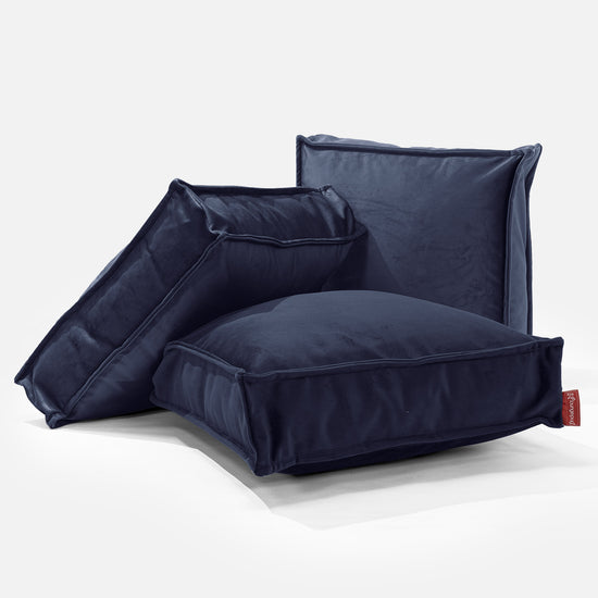 Grand Coussin de Sol - Velours Bleu Marine 03