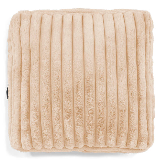 Grand Coussin de Sol - Velours Côtelé Ultra Pelucheux Pêche 02