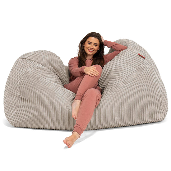 Gros Pouf Canapé - Côtelé Vison 03