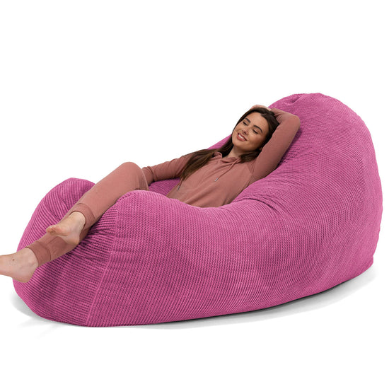 Pouf Fauteuil Design - Côtelé Gris Acier 3783
