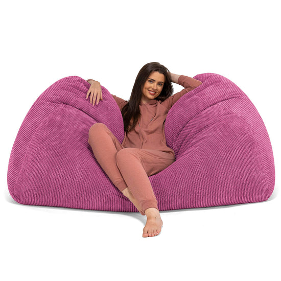 Pouf Fauteuil Design - Côtelé Gris Acier 3784