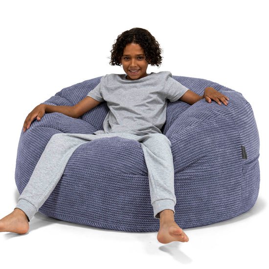 Pouf Ultra Confort pour Enfants 6-14 ans - Pompon Violet 01