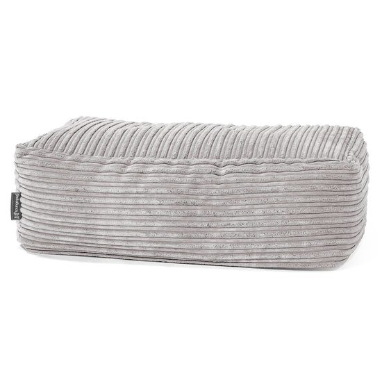 Gros Pouf Repose Pied - Côtelé Gris Argent 01