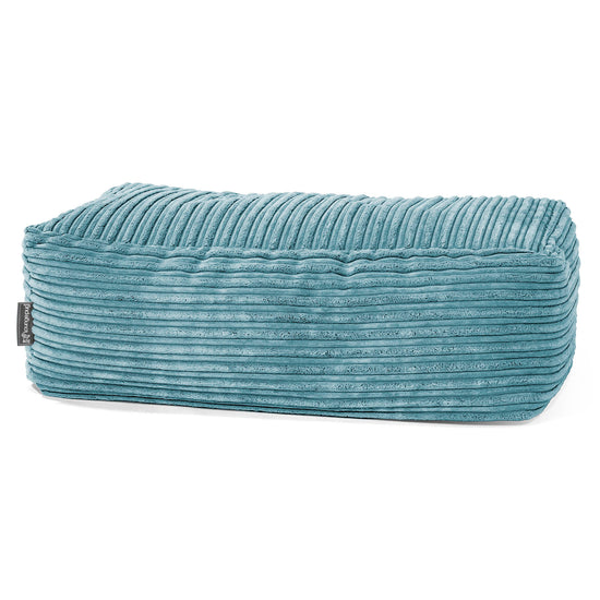 Gros Pouf Repose Pied - Côtelé Mer Égéé 01