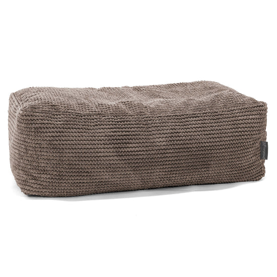 Gros Pouf Repose Pied - Pompon Chocolat 01