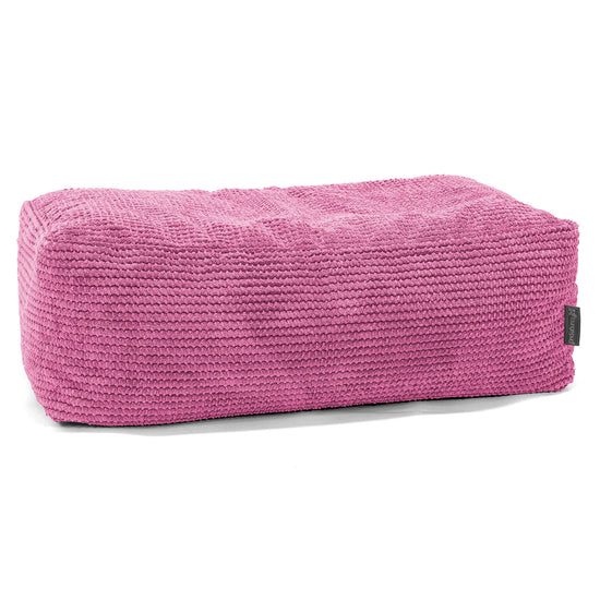 Gros Pouf Repose Pied - Pompon Rose 01