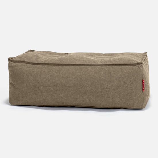 LOUNGE PUG, Gros Pouf Repose Pied, Stonewashed Terre Marron