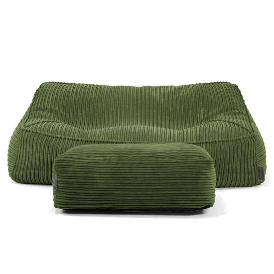 Le Canapé Pouf Doudou - Côtelé Vert Forêt 01