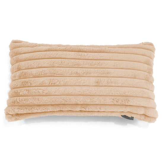 Housse de Coussin Rectangulaire Géant 40 x 80cm - Velours Côtelé Ultra Pelucheux Pêche 01