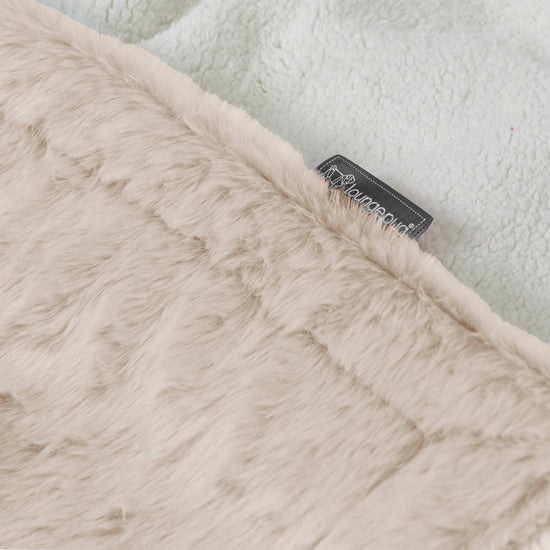 Plaid / Couverture Sherpa - Fausse Fourrure Lapin Brun Doré 02