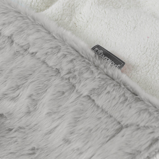 Plaid / Couverture Sherpa - Fausse Fourrure Lapin Gris clair 02