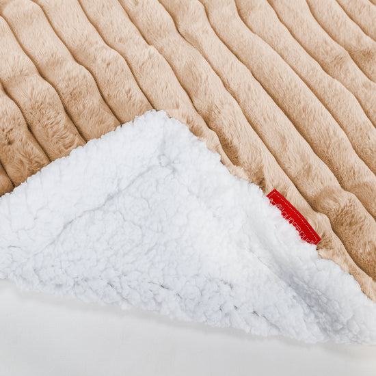 Plaid / Couverture Sherpa - Velours Côtelé Ultra Pelucheux Pêche 02