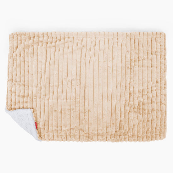 Plaid / Couverture Sherpa - Velours Côtelé Ultra Pelucheux Pêche 03
