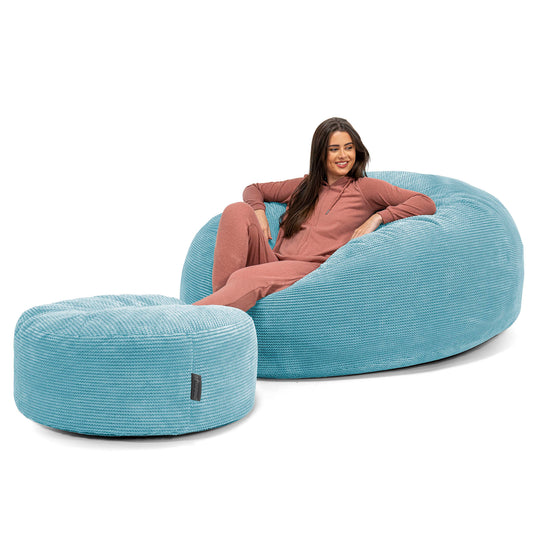 Canapé Pouf Géant Grande Mammouth - Pompon Mer Égée 02