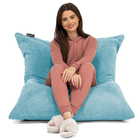 Pouf Fauteuil Design - Côtelé Gris Acier 3041
