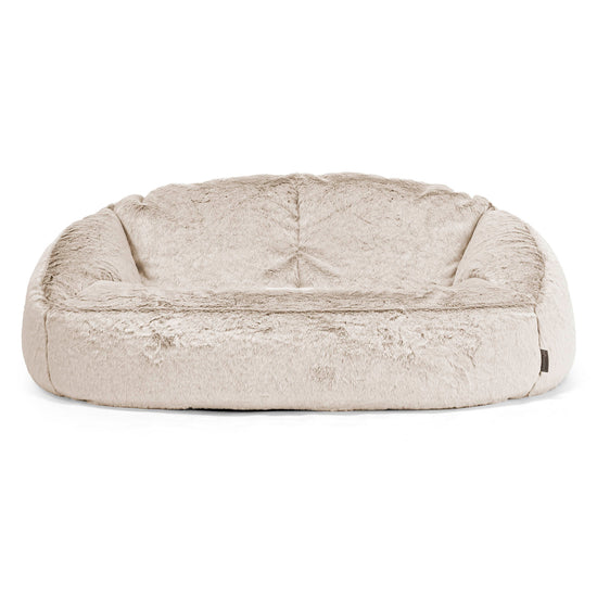 Pouf Canapé Bubble - Fausse Fourrure Lapin Brun Doré 01