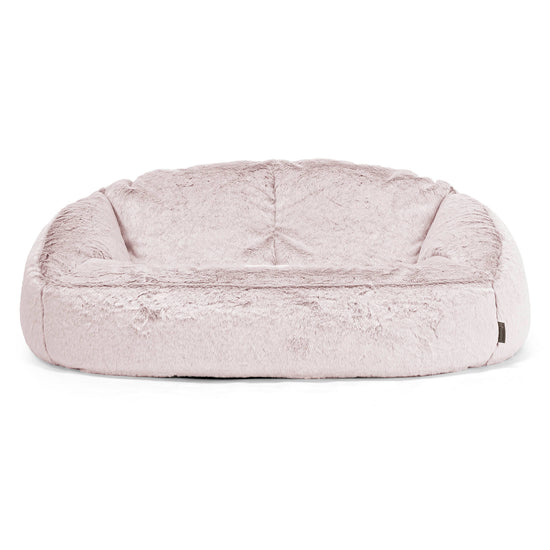 Pouf Canapé Bubble - Fausse Fourrure Lapin Rose Pastel 01