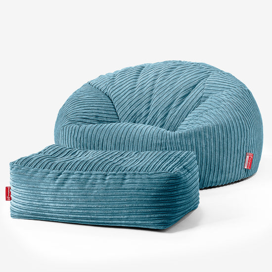 Canapé Pouf pour Enfant 6-14 ans - Côtelé Mer Égée 03