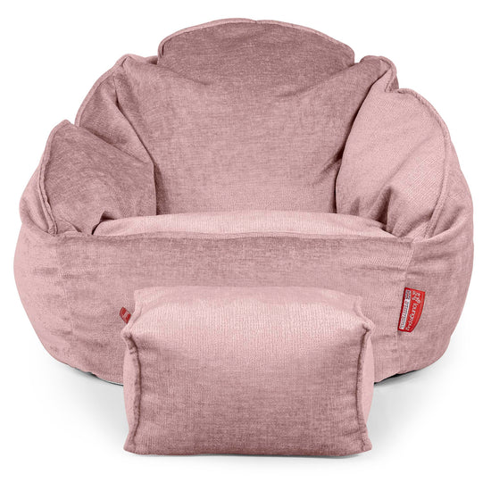 Pouf Chaise Bubble - Chenille Rose 02