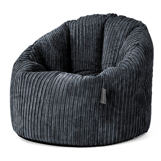 Pouf Chaise Design - Côtelé Noir 01