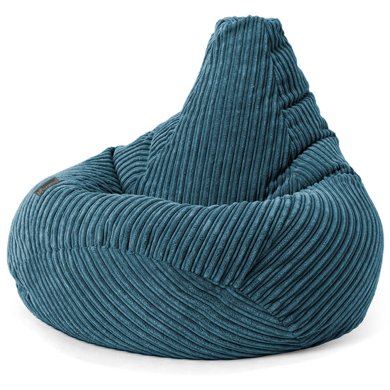 Pouf Gamer pour Enfant 6-14 ans - Côtelé Bleu Marine 03