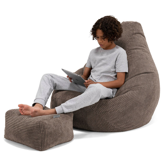 Pouf Gamer pour Enfant 6-14 ans - Pompon Chocolat 01