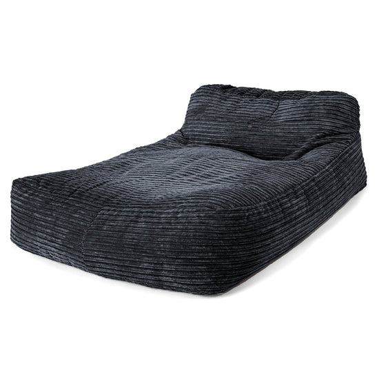 Chaise Longue (2 Personnes) - Côtelé Noir 01