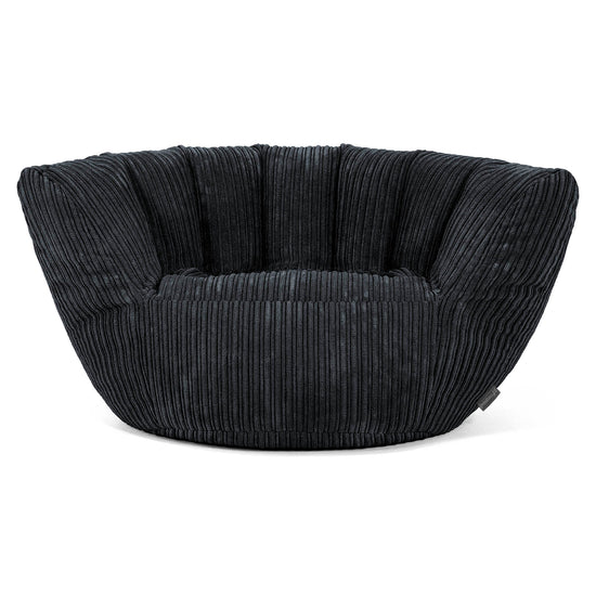 Pouf Charles Vintish - Côtelé Noir 02