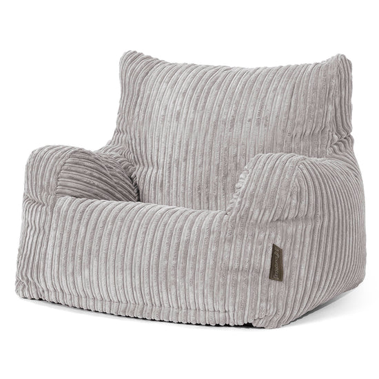 Joséphine Pouf Fauteuil Design - Côtelé Gris Argent 01