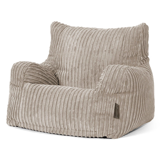 Pouf Fauteuil Design - Côtelé Vison 01