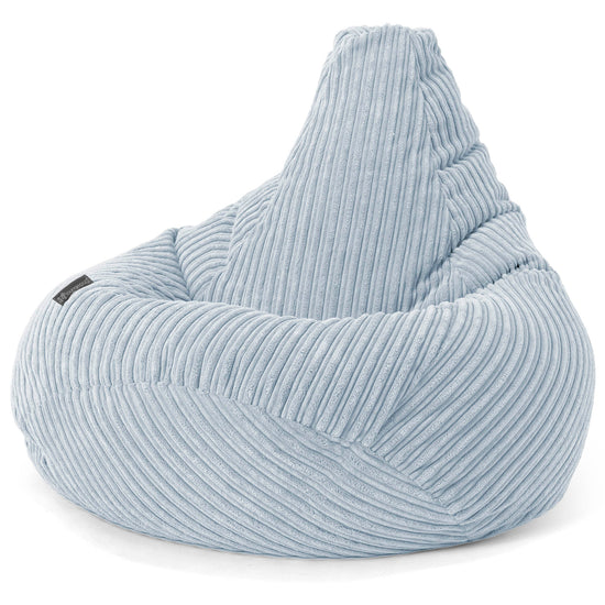 Pouf Poire Gamer - Côtelé Bébé Bleu 02