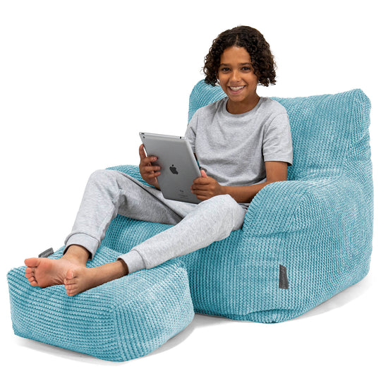 Pouf Fauteuil pour Ados 6-14 ans - Pompon Mer Égée 01