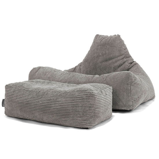 Pouf Fauteuil Relax - Pompon Anthracite 02