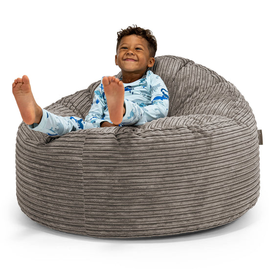 Pouf Géant Câlinou pour Enfants 3-8 ans - Côtelé Anthracite 01