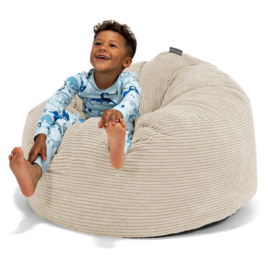 Pouf Géant Câlinou pour Enfants 3-8 ans - Pompon Crème 01