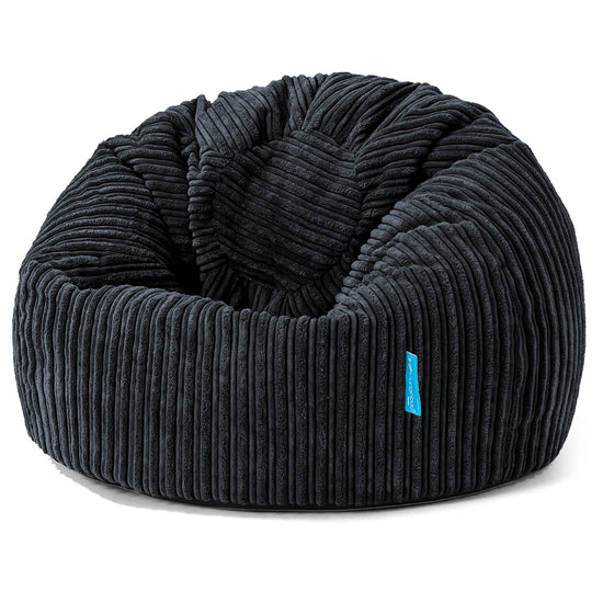 Pouf Poire Classique Enfant 1-5 ans - Côtelé Noir 01