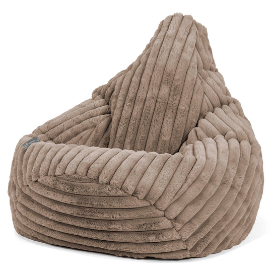 Pouf Poire Gamer - Velours Côtelé Ultra Pelucheux Vison 02