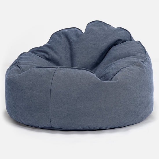 LOUNGE PUG, Pouf Poire, 'Archi', Stonewashed Bleu Marine