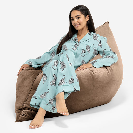 Pouf Fauteuil Design - Côtelé Gris Acier 3079