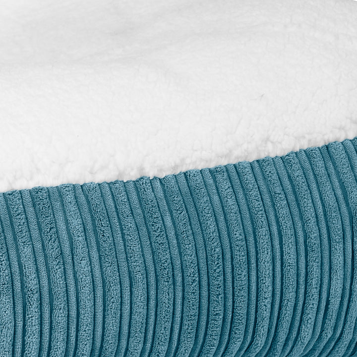 Lit pour Chien, Taille Large - Sherpa & Côtelé Mer Égée 03