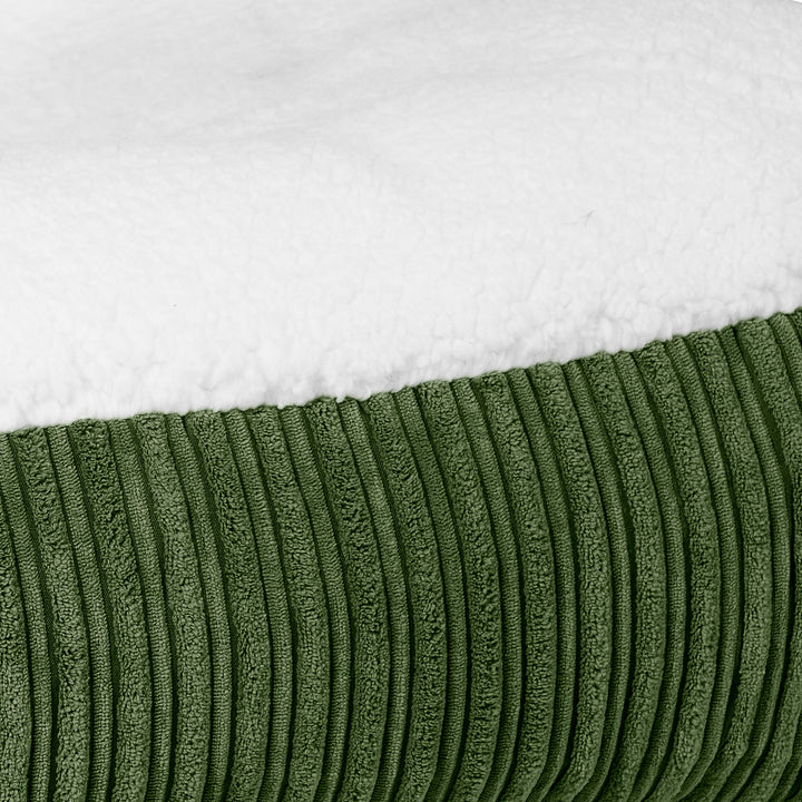 Lit pour Chien, Taille Moyenne - Sherpa & Côtelé Vert Forêt 03