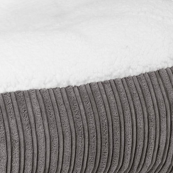 Lit pour Chien, Taille Large - Sherpa & Côtelé Anthracite 03