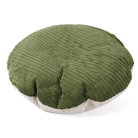 Flexforma Pouf Rond pour Tout-Petit 1-3 ans - Bouclé & Côtelé Vert Forêt 01