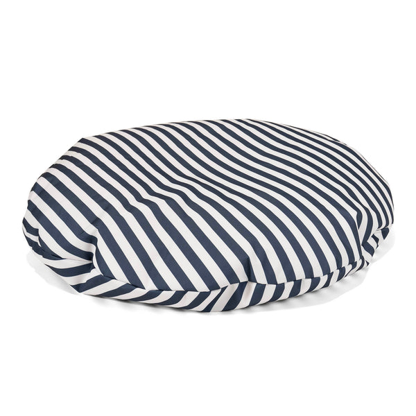 Flexforma Pouf Géant Rond pour Adulte - Rayures Bleu Marine 01