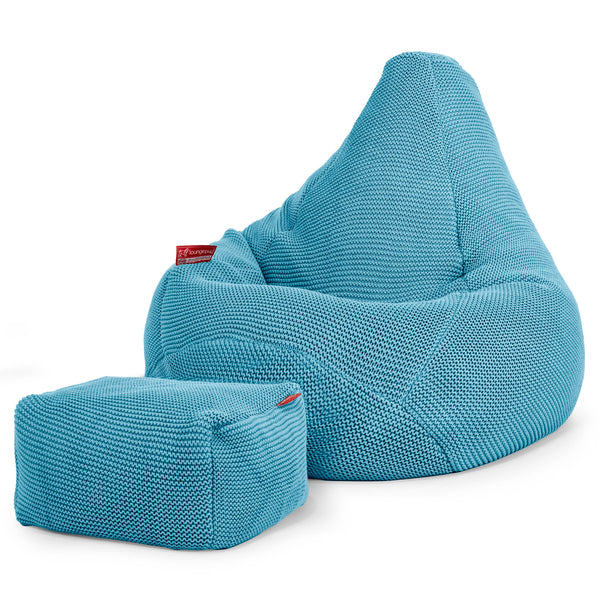 Pouf Poire Gamer - Ellos Tricot épais Mer égée