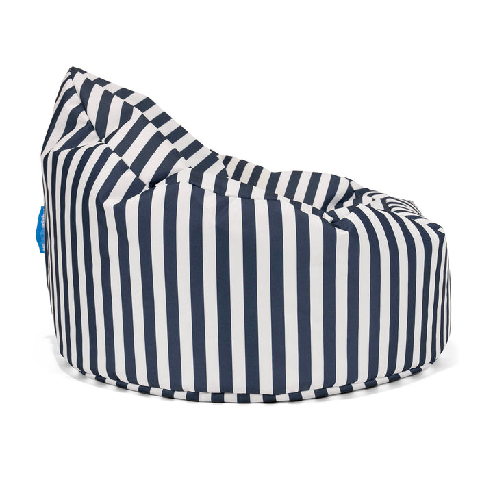 Pouf Poire, Archi - Rayures Bleu Marine 02