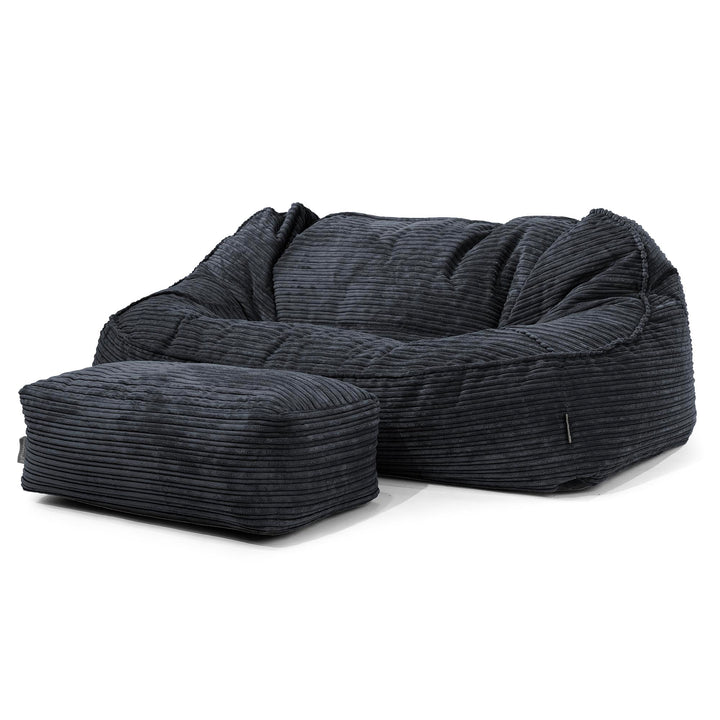 Le Canapé Pouf Géant Doudou - Côtelé Noir 02