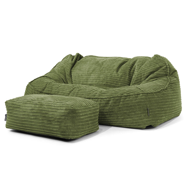Le Canapé Pouf Géant Doudou - Côtelé Vert Forêt 02