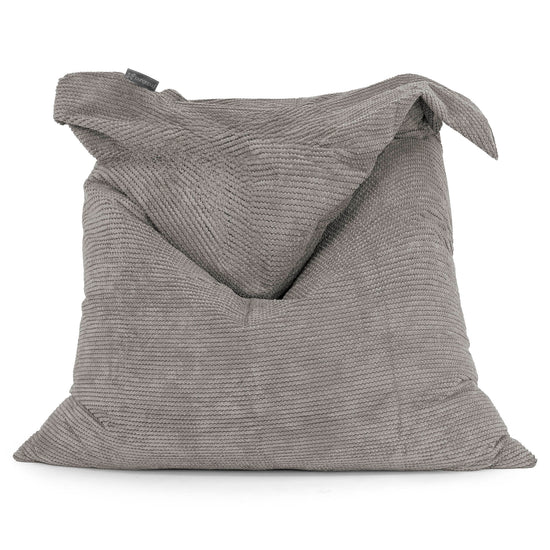 Pouf Fauteuil Design - Côtelé Gris Acier 01